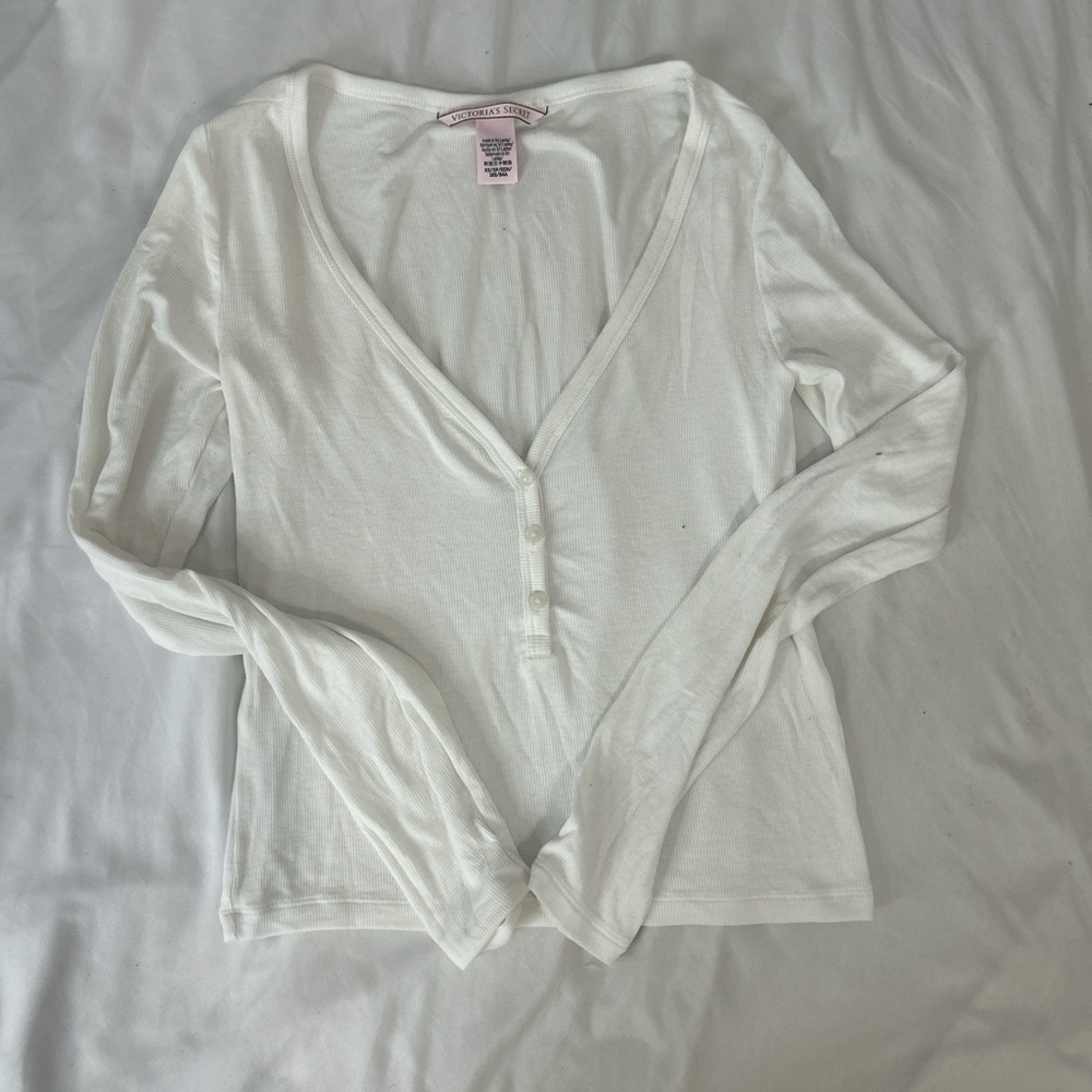 Victoria Secret White Pj Top